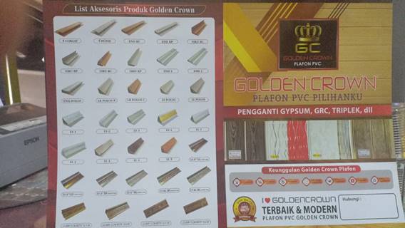 distributor golden crown plafon pvc